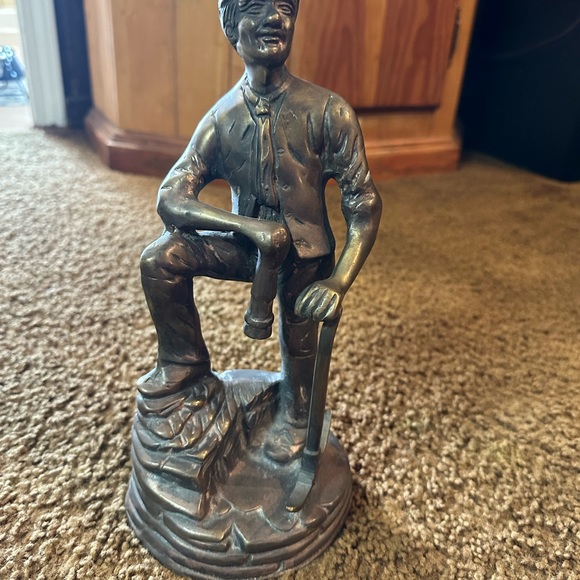 Vintage Gold/Coal Mining Engineer Metal Brass Statue - Picture 3 of 6